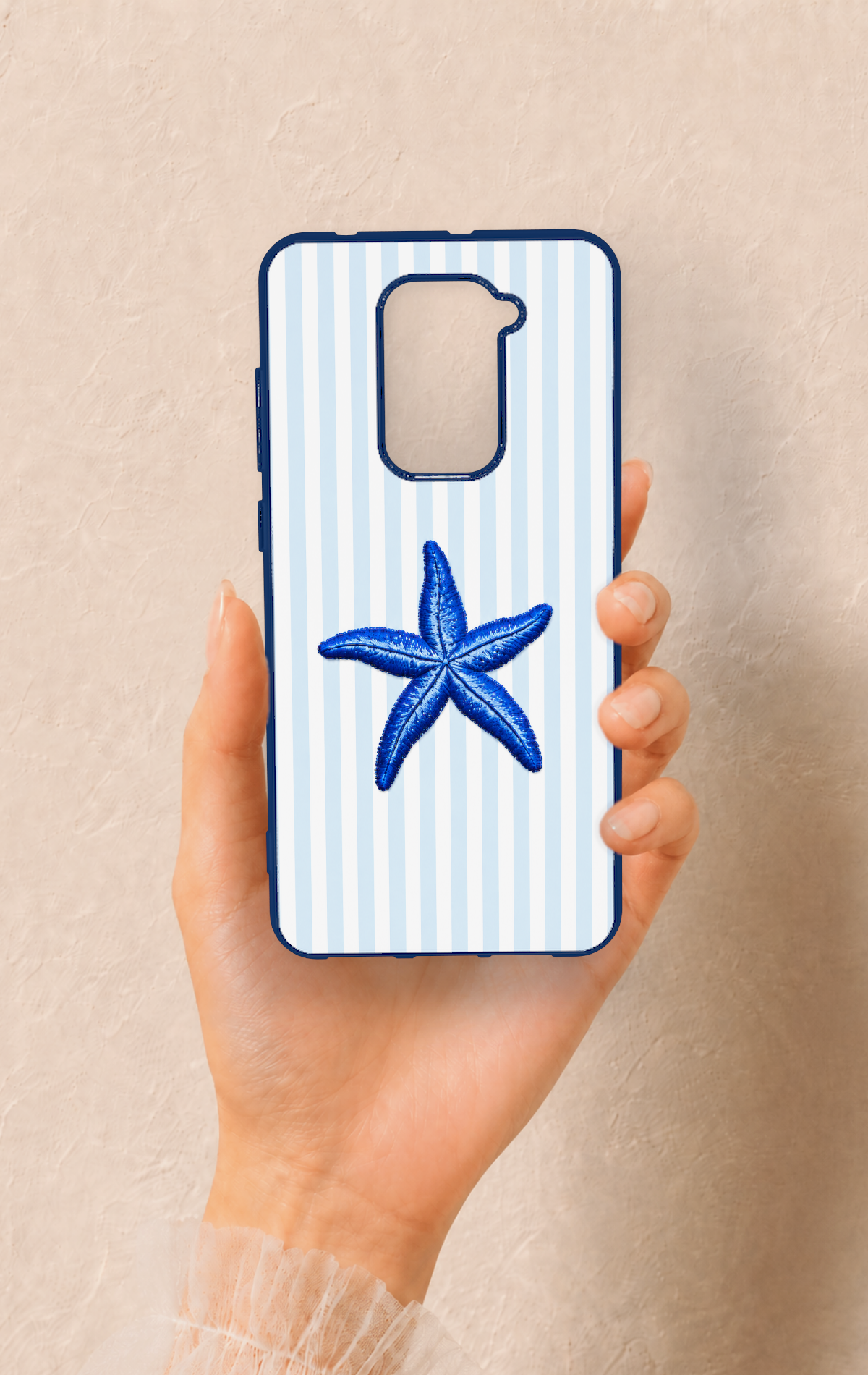 Redmi Note 9 Uyumlu Mavi Deniz Yıldızı Desenli Silikon Kılıf