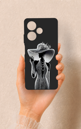 İnfinix Hot 30 Uyumlu Lady Desenli Silikon Kılıf