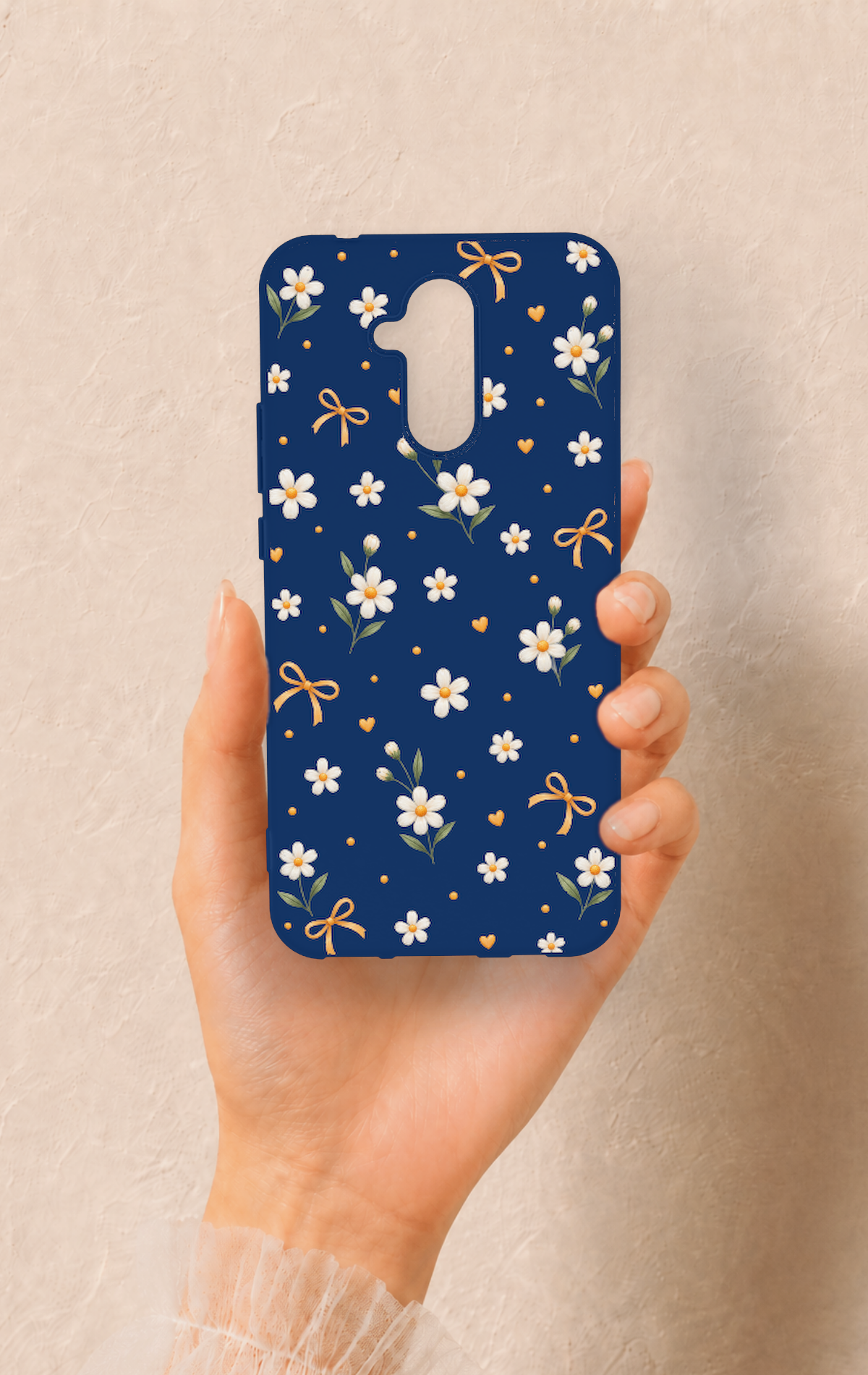 Huawei Mate 20 Lite Uyumlu Papatya Fiyonk Desenli Silikon Kılıf