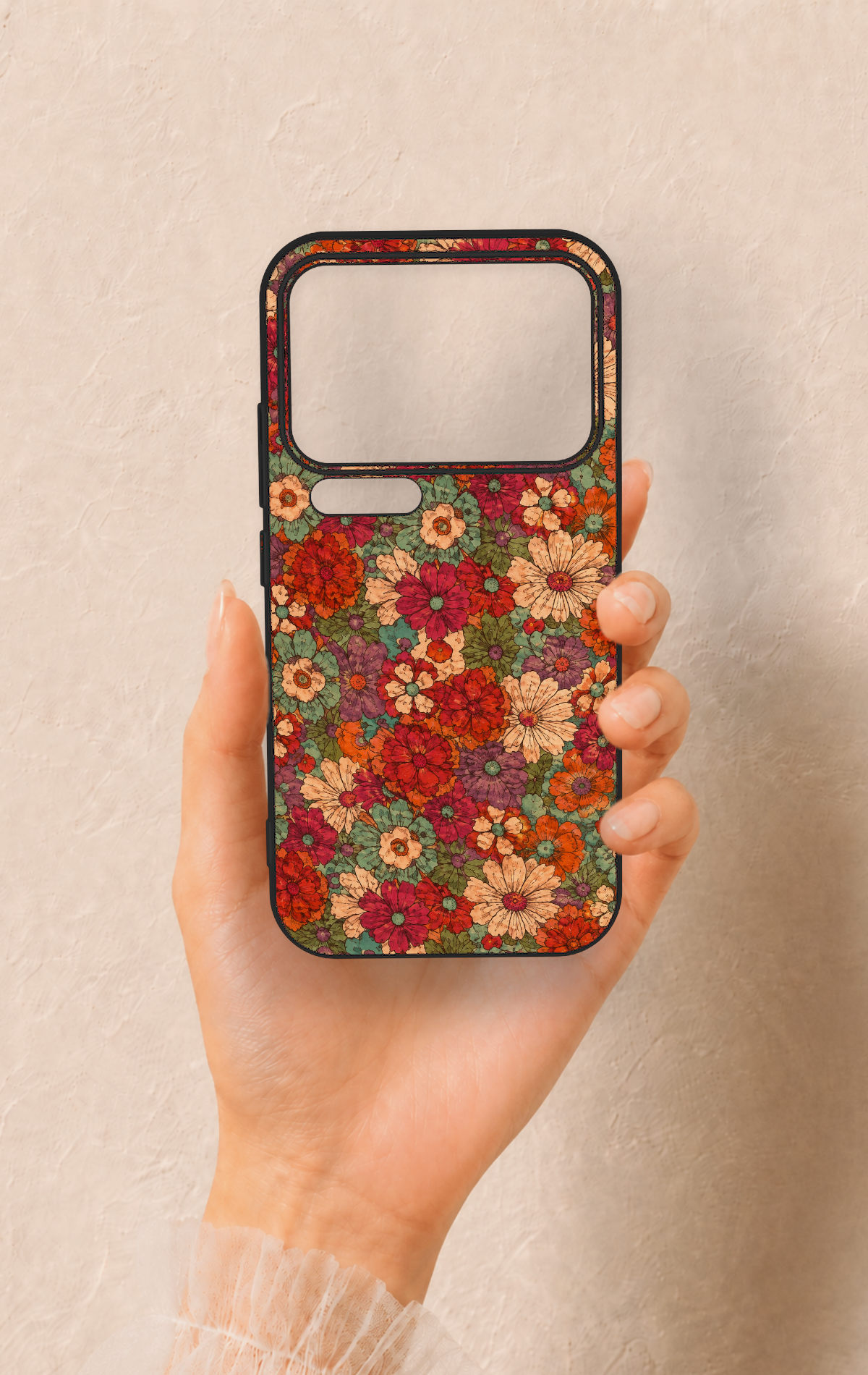 Xiaomi Mi 17 Pro 5G Uyumlu Pastel Çiçek Bahçesi Desenli Silikon Kılıf