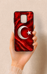 Redmi Note 9 Pro 9S Uyumlu Türk Bayrağı Desenli Silikon Kılıf
