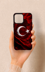 iPhone 13 Pro Max Uyumlu Kurt Türk Bayrağı Desenli Silikon Kılıf