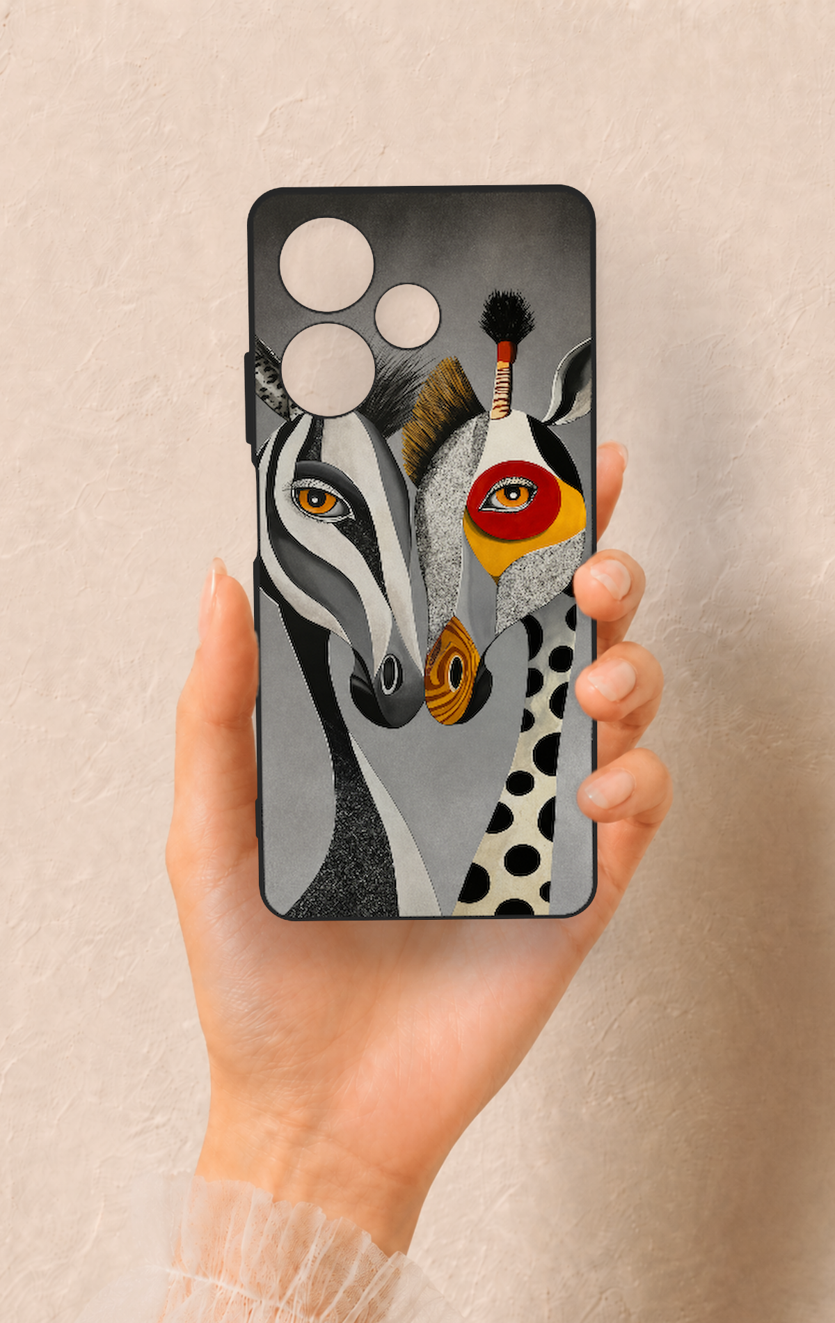 İnfinix Hot 30 Uyumlu Zebra ve Zürafa Desenli Silikon Kılıf