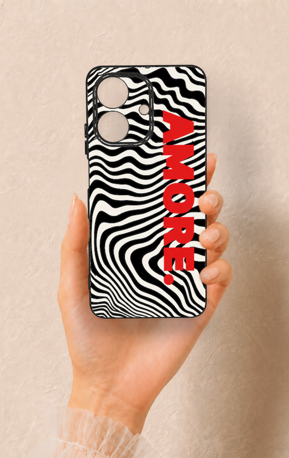Realme Note 60 Uyumlu Zebra Amore Desenli Silikon Kılıf