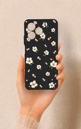 Realme C53 Uyumlu İnci Papatya Desenli Silikon Kılıf