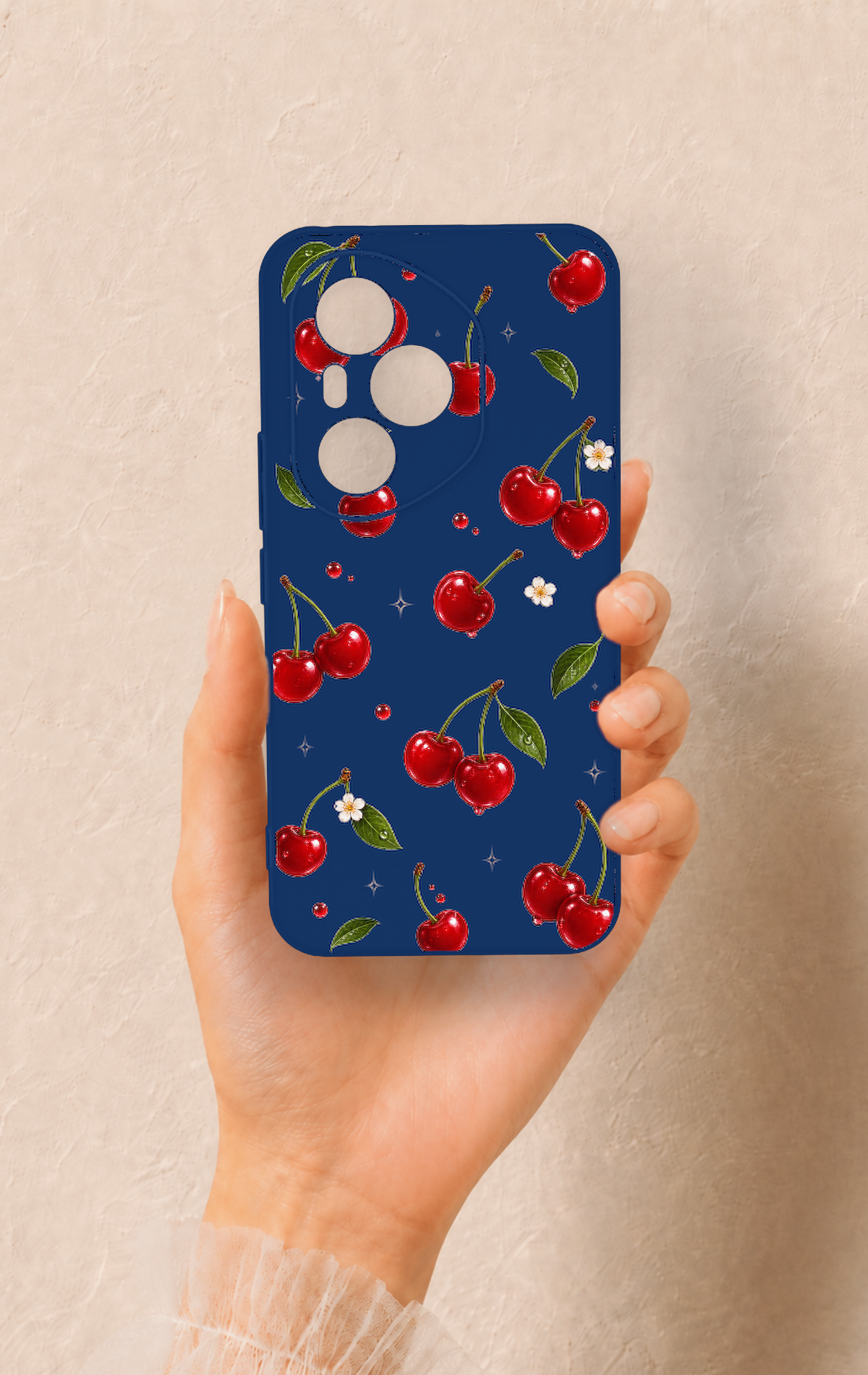 Honor 400 Pro Uyumlu Kiraz Papatya Desenli Silikon Kılıf