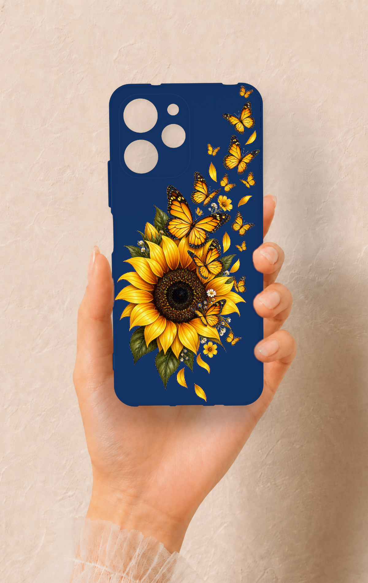 Redmi 12 Uyumlu Ayçiçeği Desenli Silikon Kılıf