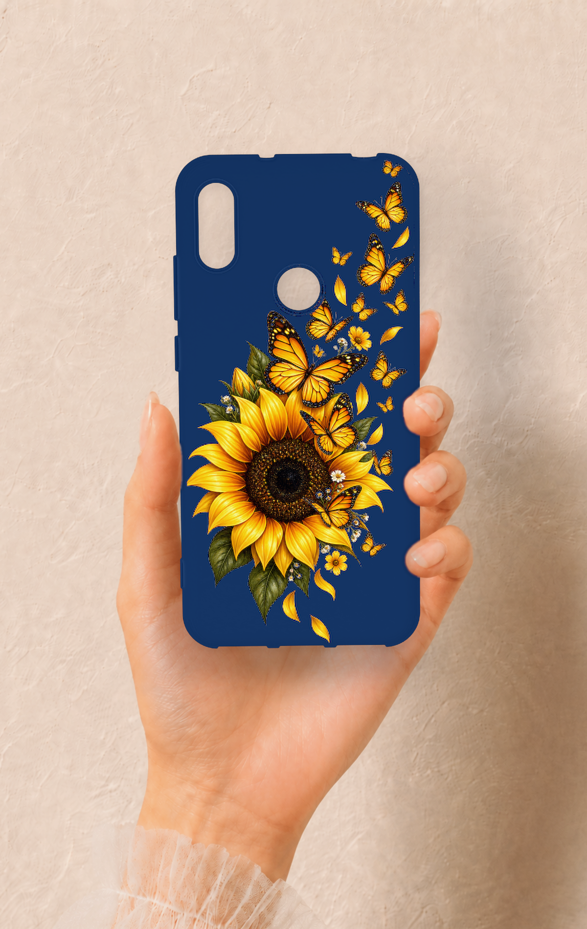 Huawei Y6 2019 Uyumlu Ayçiçeği Desenli Silikon Kılıf