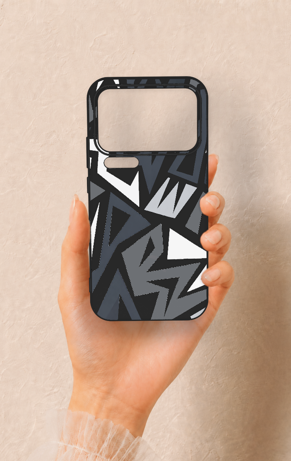 Mi 17 Pro Max Uyumlu Geometrik Blok Desenli Silikon Kılıf