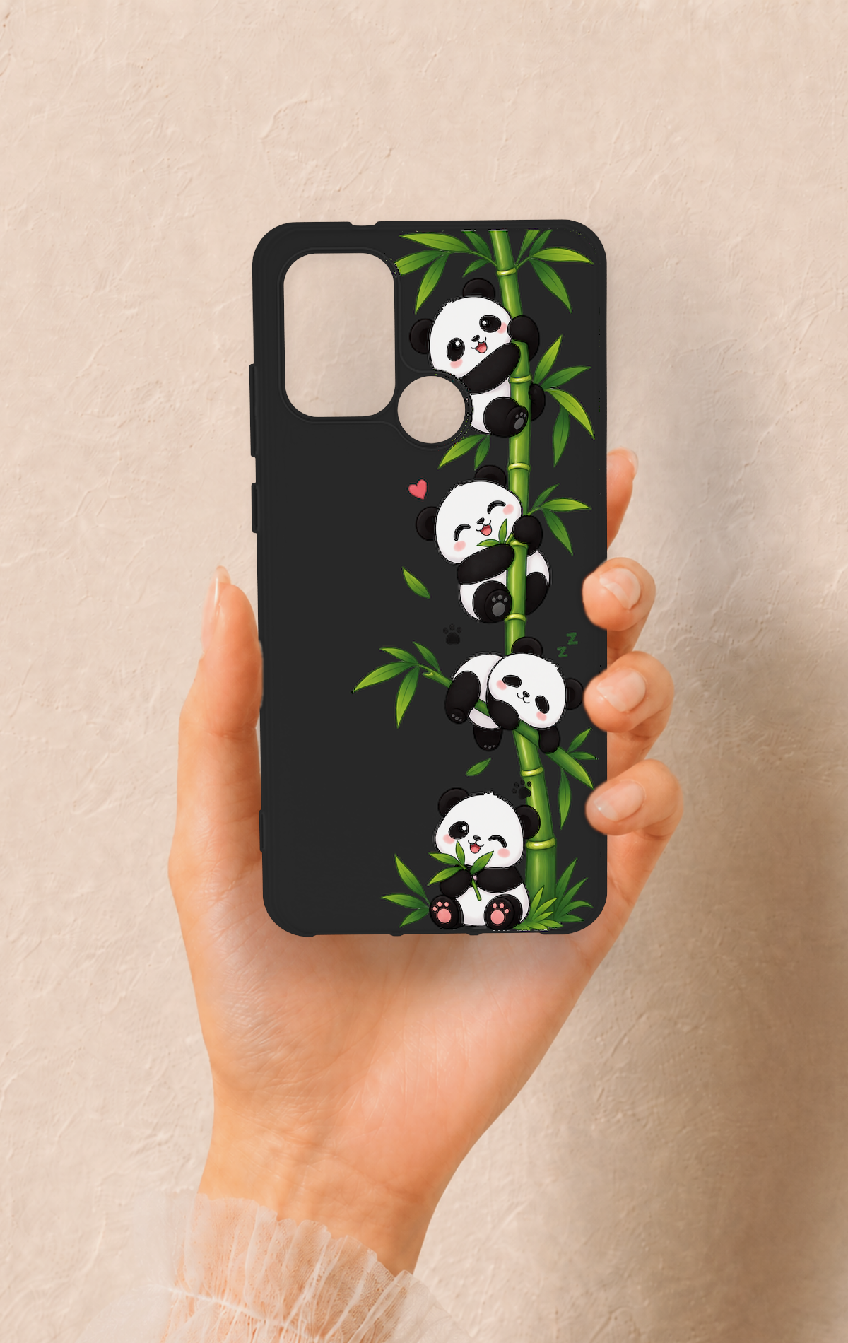 Casper Via F20 Uyumlu Sevimli Panda Bambu Desenli Silikon Kılıf
