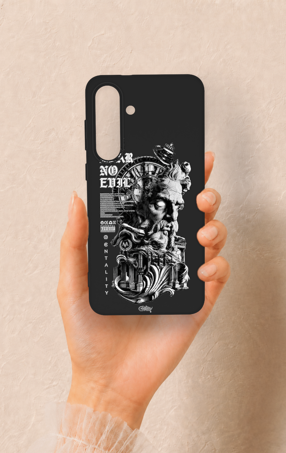 Samsung S25Fe Uyumlu Fear No Evil Desenli Silikon Kılıf