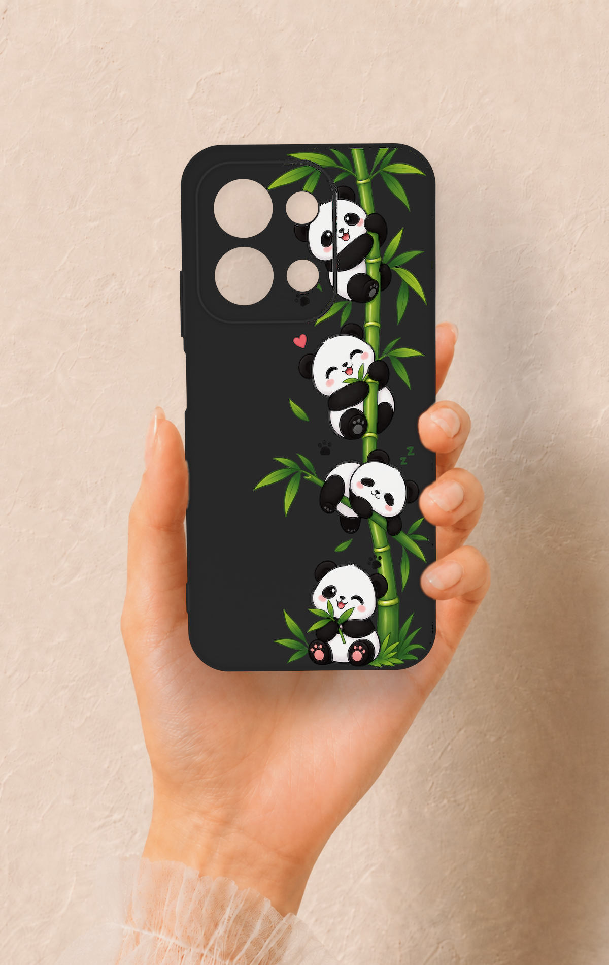 Redmi 15C 4G Uyumlu Sevimli Panda Bambu Desenli Silikon Kılıf