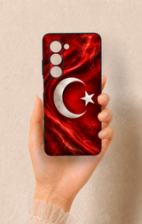 Oppo A5 5G Uyumlu Türk Bayrağı Desenli Silikon Kılıf