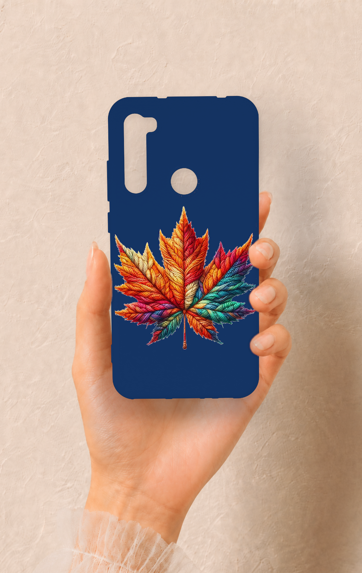 Redmi Note 8 Uyumlu Renkli Yaprak Desenli Silikon Kılıf