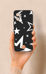 Reeder S19 Max Pro Uyumlu Siyah Mega Star Desenli Silikon Kılıf