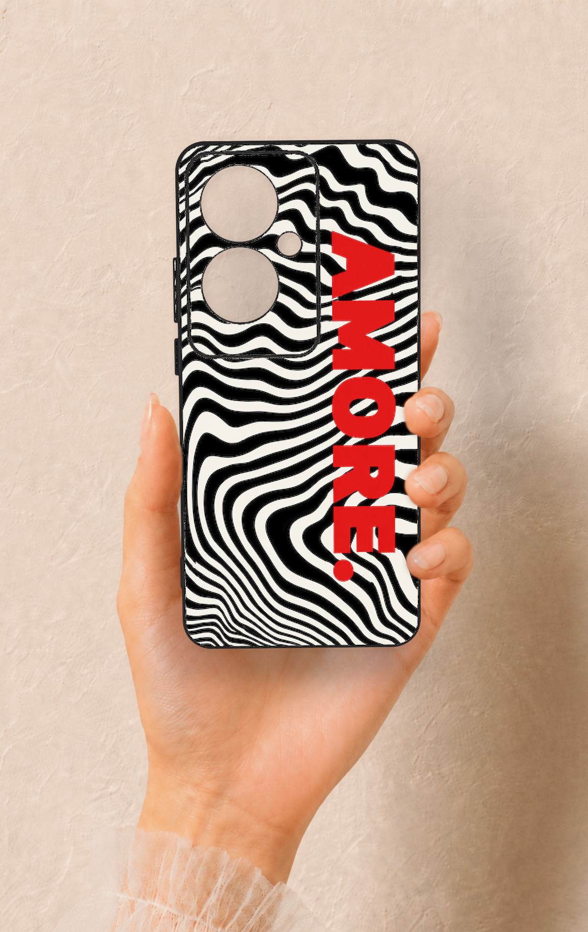 Oppo Reno 11F Uyumlu Zebra Amore Desenli Silikon Kılıf