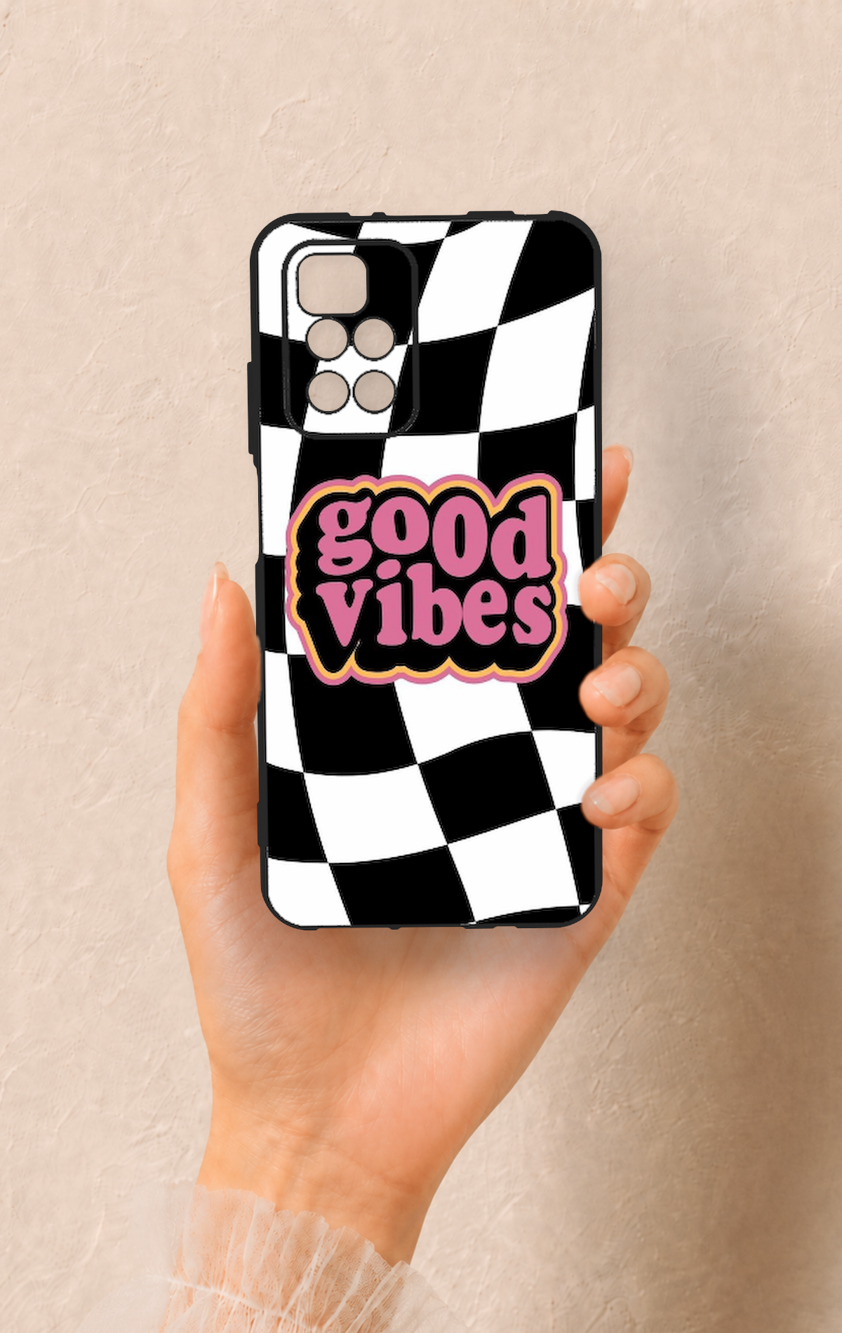 Redmi 10 2022 Uyumlu Black Good Vibes Desenli Silikon Kılıf
