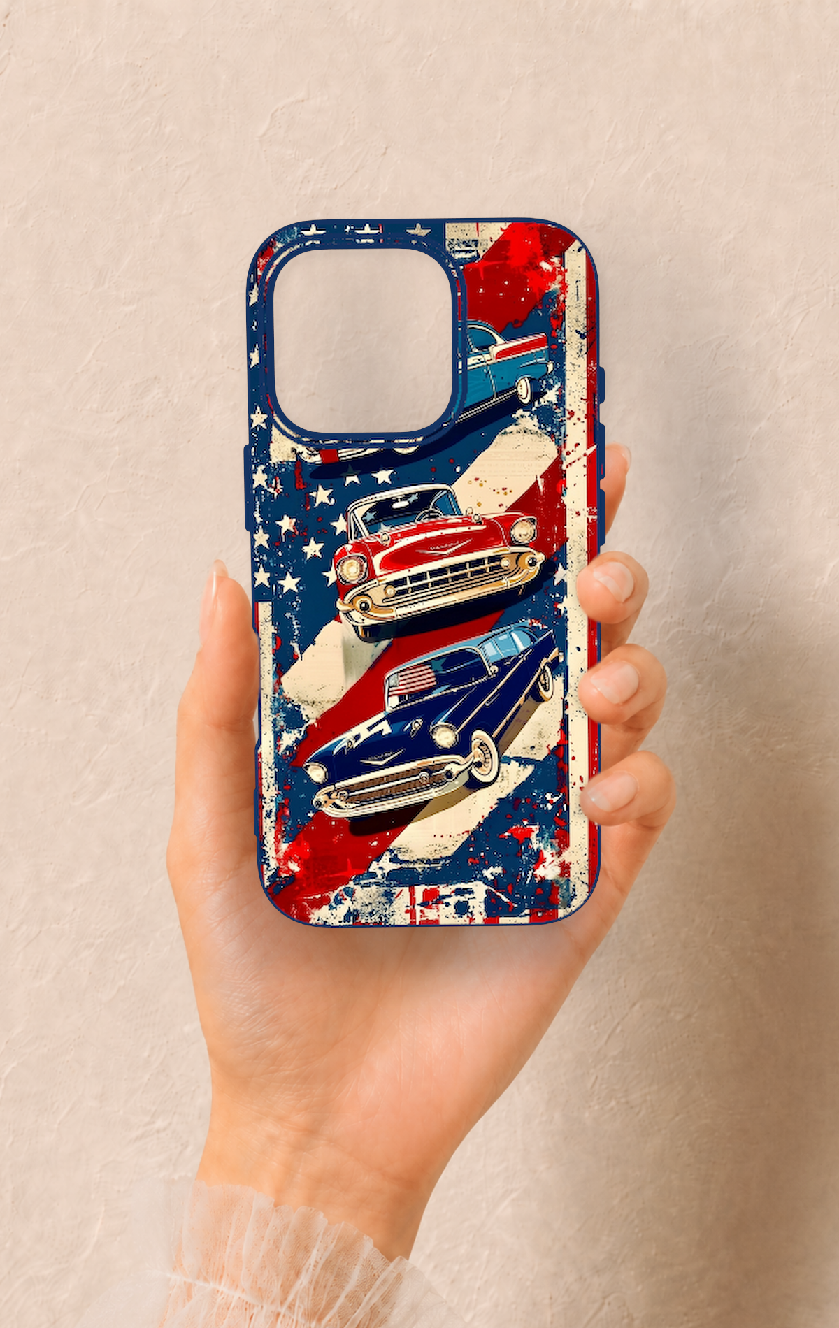 iPhone 16 Pro Uyumlu Amerikan Chevrolet Desenli Silikon Kılıf