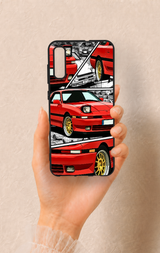 Samsung A70 Uyumlu Kırmızı Supra Desenli Silikon Kılıf