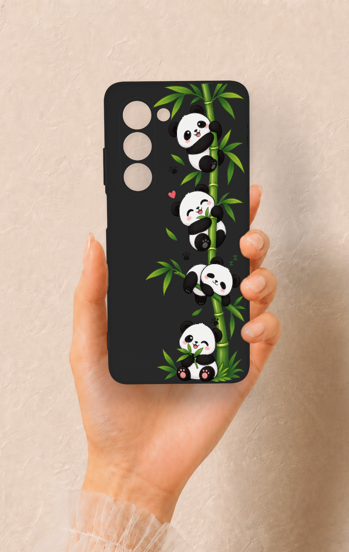 Oppo A5 5G Uyumlu Sevimli Panda Bambu Desenli Silikon Kılıf