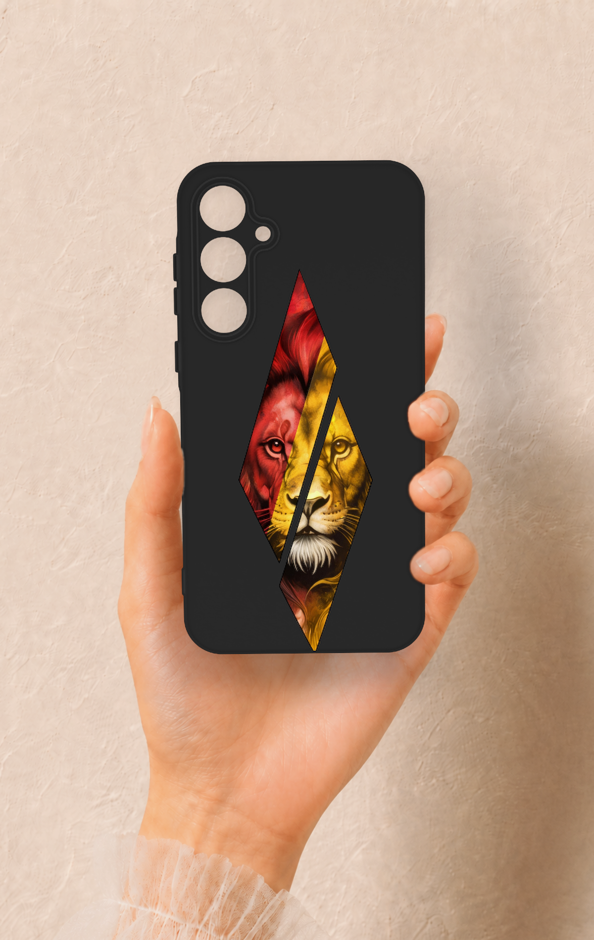 Samsung A35 Uyumlu Kesik Aslan Desenli Silikon Kılıf