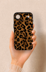 iPhone 17 Air Uyumlu Koyu Leopar Deri Desenli Silikon Kılıf