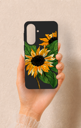 Samsung A57 Uyumlu Ay Çiçeği Desenli Silikon Kılıf