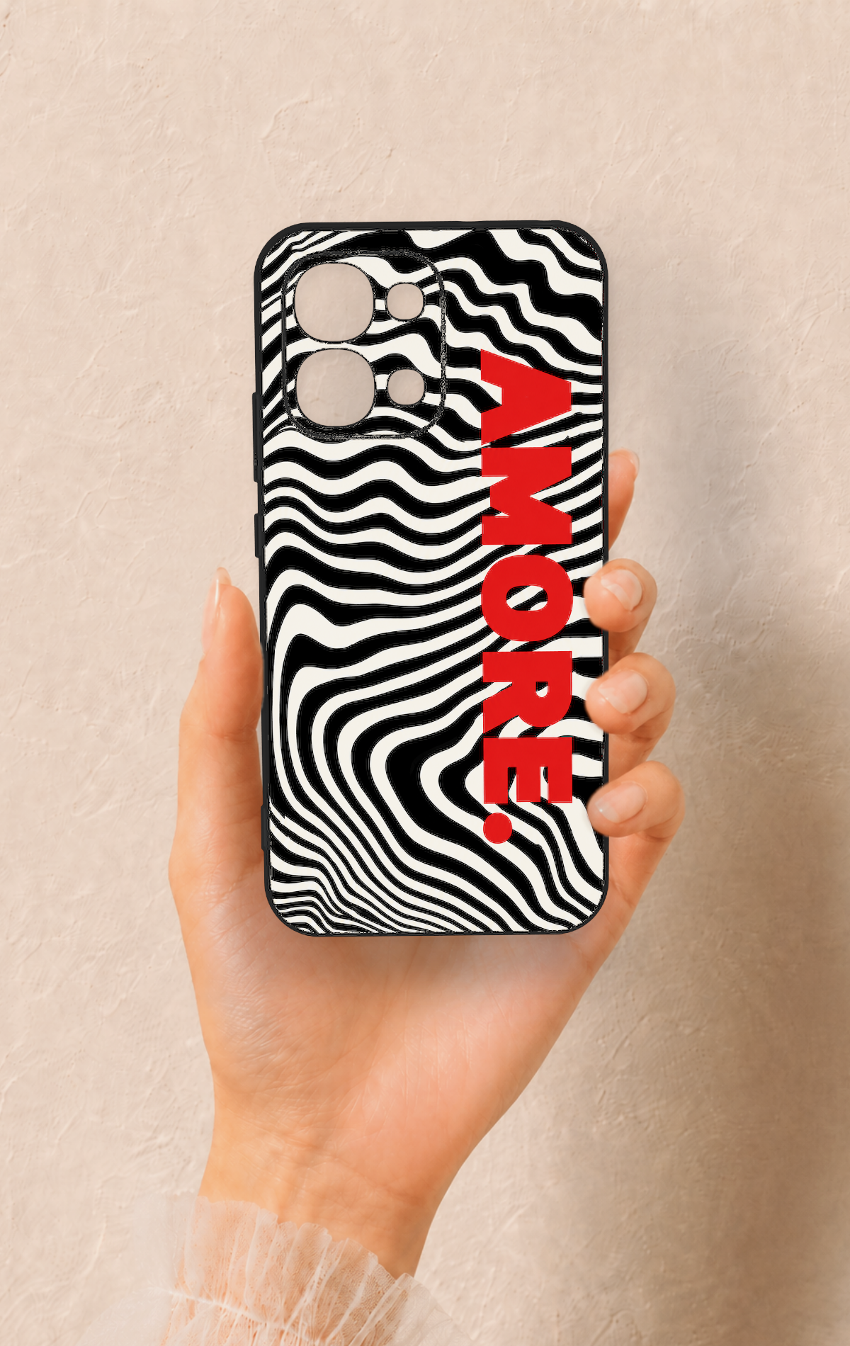 Oppo A6 Pro Uyumlu Zebra Amore Desenli Silikon Kılıf