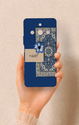 Realme 11 Pro Uyumlu Mavi Etnik Halı Desenli Silikon Kılıf