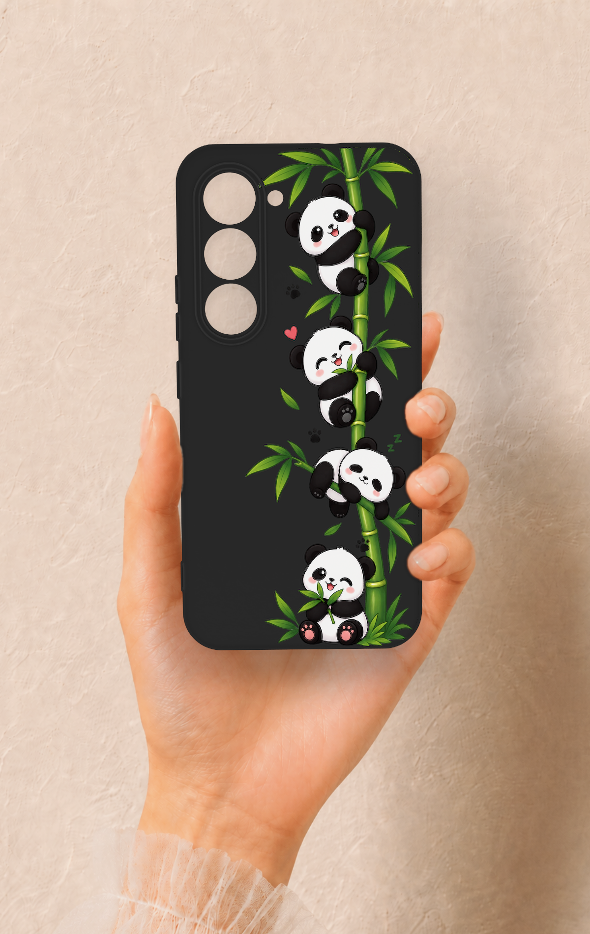 Tecno Spark 40 Pro Uyumlu Sevimli Panda Bambu Desenli Silikon Kılıf