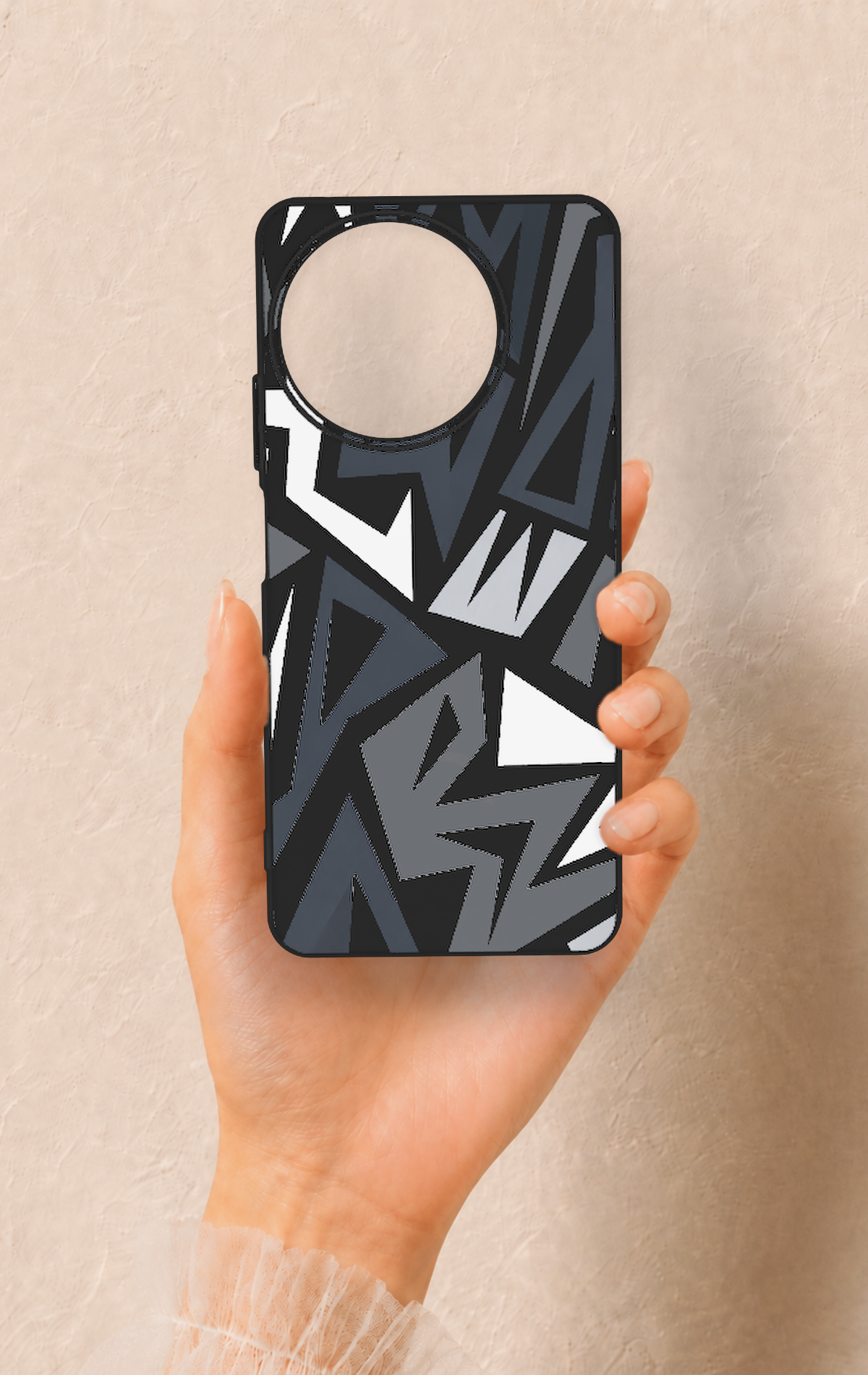 Realme 11 Uyumlu Geometrik Blok Desenli Silikon Kılıf
