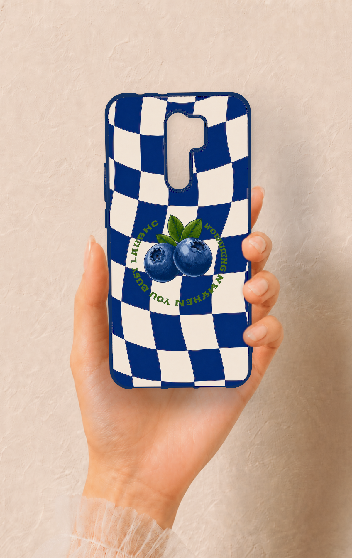 Redmi 9 Uyumlu Yaban Mersini Desenli Silikon Kılıf