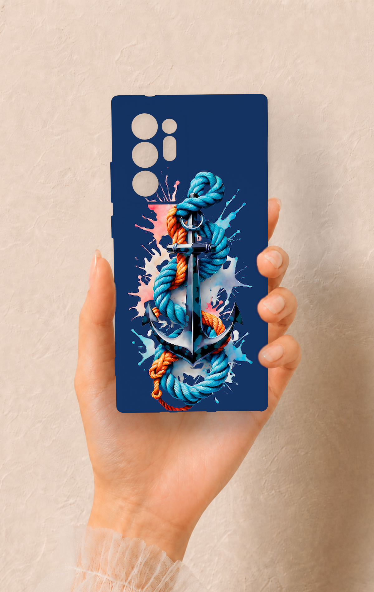 Samsung Note 20 Ultra Uyumlu Anchor Desenli Silikon Kılıf