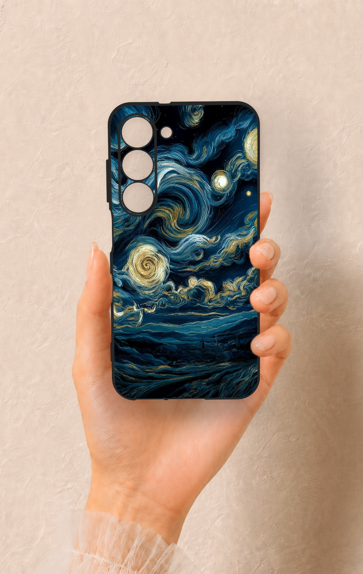 Samsung S23 Uyumlu Yıldızlı Gece Desenli Silikon Kılıf