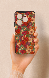 Tecno Spark 20 Pro Uyumlu Pastel Çiçek Bahçesi Desenli Silikon Kılıf