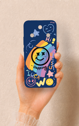 Honor Magic 8 Lite Uyumlu Happing Smile Desenli Silikon Kılıf