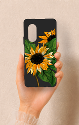 Huawei Nova 9Se Uyumlu Ay Çiçeği Desenli Silikon Kılıf