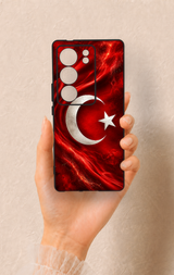 Vivo V29 Uyumlu Türk Bayrağı Desenli Silikon Kılıf