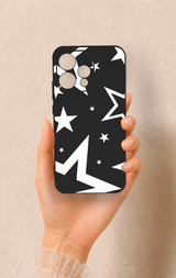 Oppo Reno 15 5G Uyumlu Siyah Mega Star Desenli Silikon Kılıf