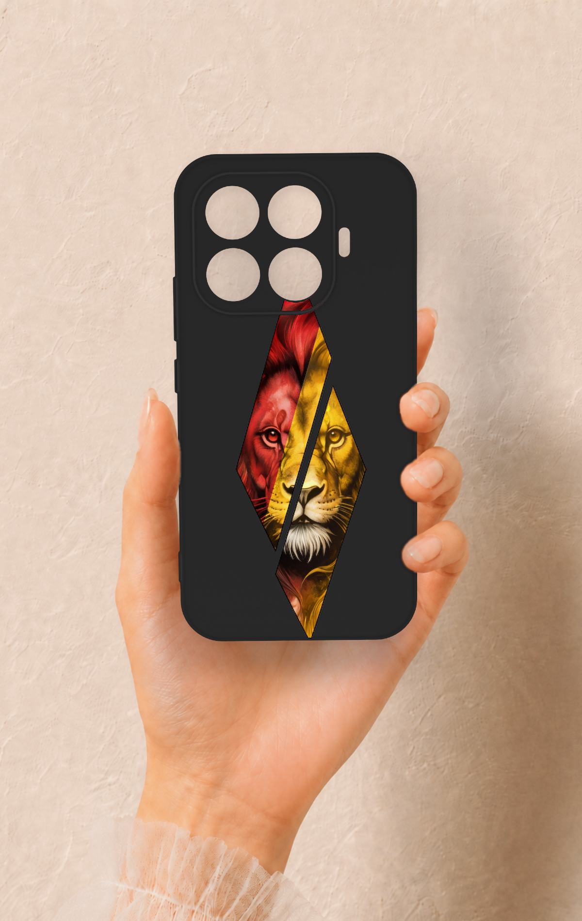 Mi 17T 5G Uyumlu Kesik Aslan Desenli Silikon Kılıf