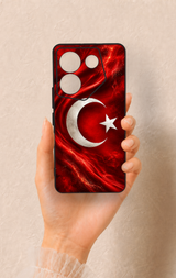 Tecno Camon 20 Pro Uyumlu Türk Bayrağı Desenli Silikon Kılıf