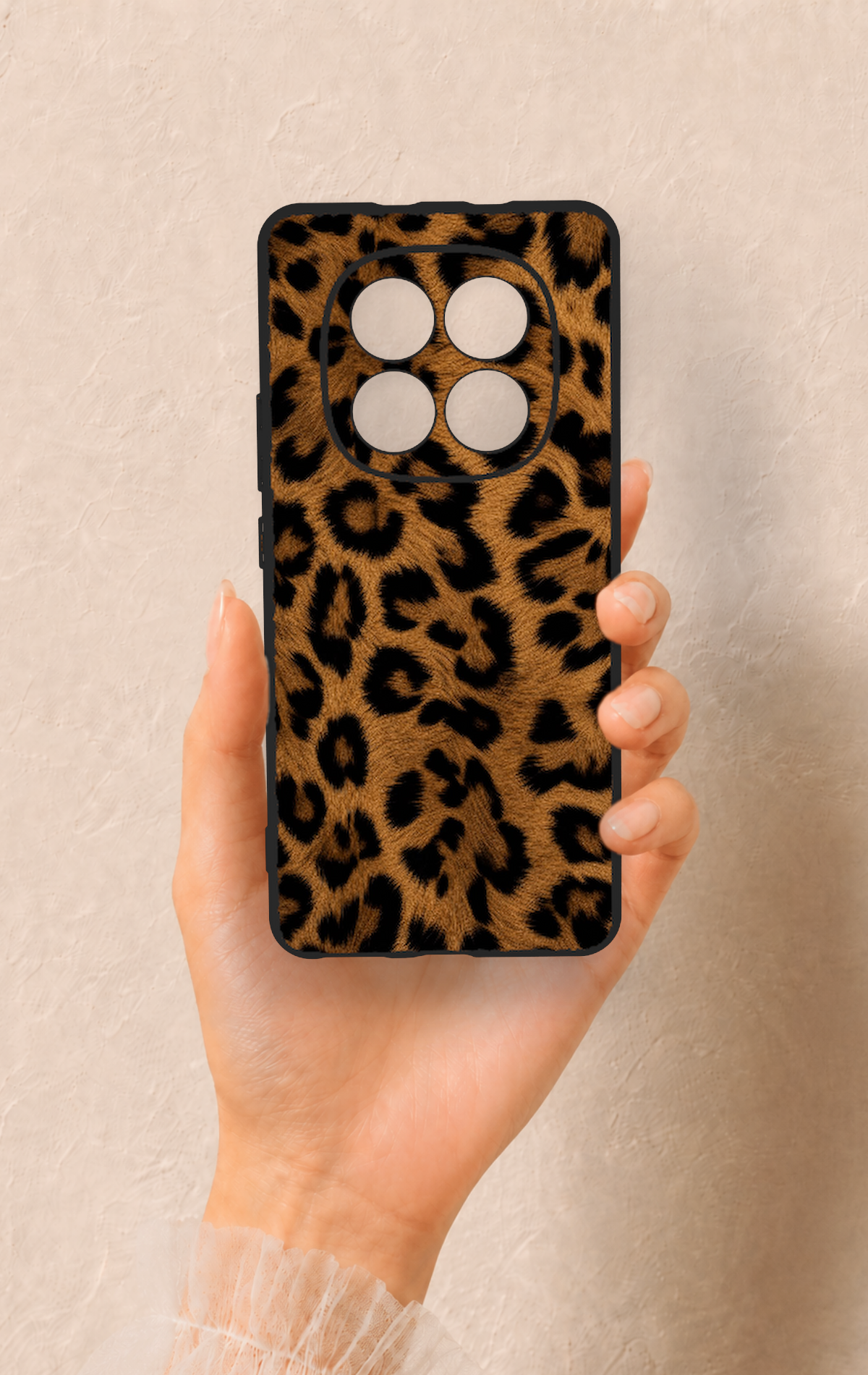 REDMİ NOTE 15 4G Uyumlu Koyu Leopar Deri Desenli Silikon Kılıf
