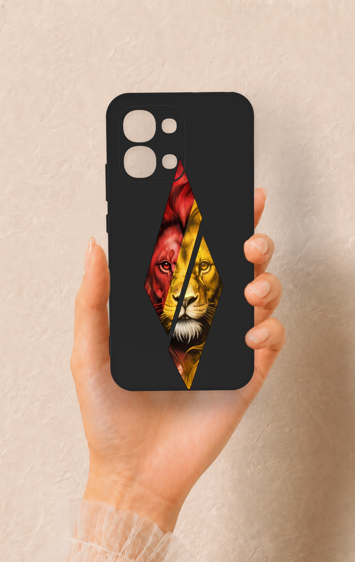 Oppo A6 Pro Uyumlu Kesik Aslan Desenli Silikon Kılıf
