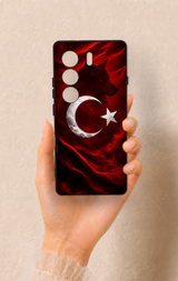 Tecno Camon 40 4G Uyumlu Kurt Türk Bayrağı Desenli Silikon Kılıf