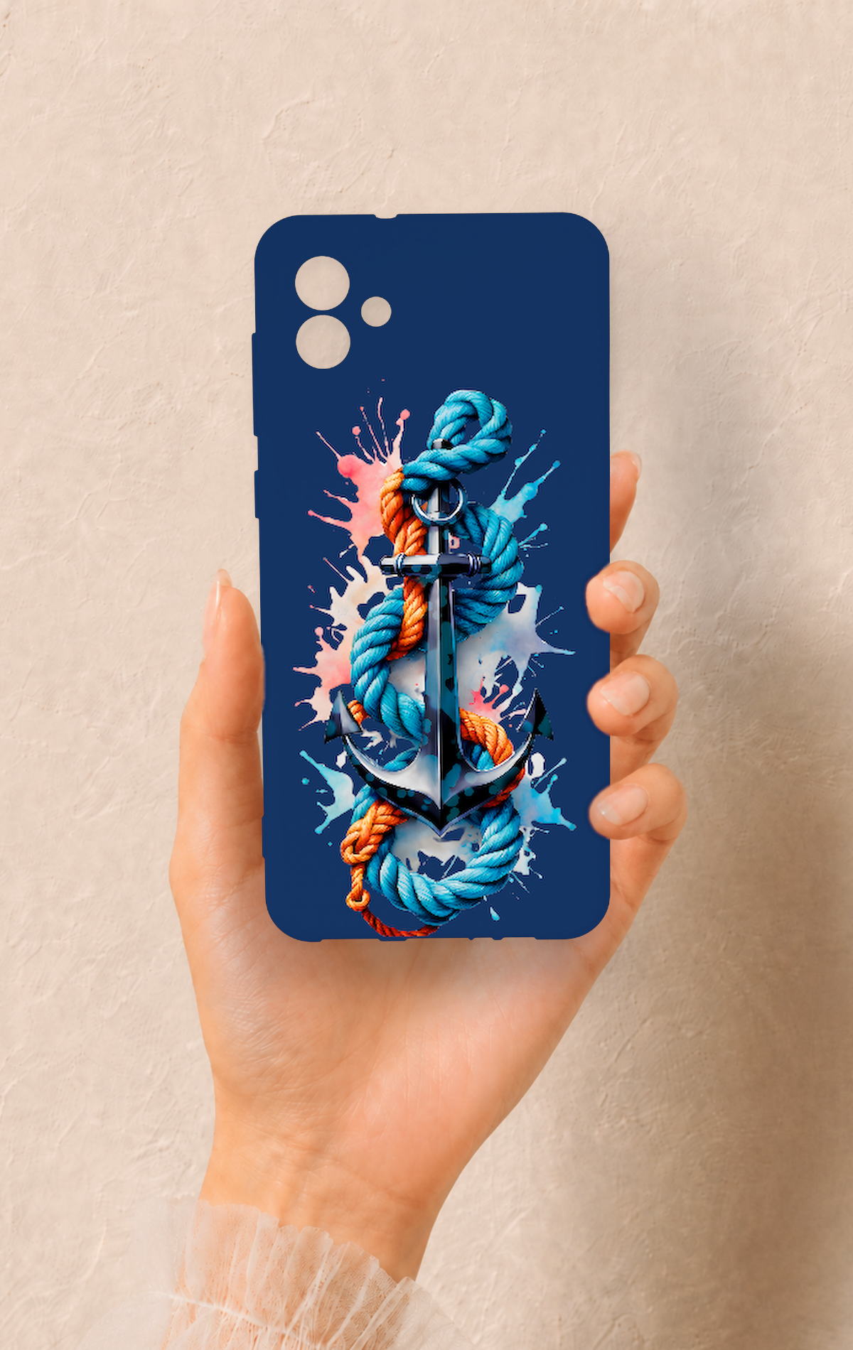 Samsung A04 Uyumlu Anchor Desenli Silikon Kılıf