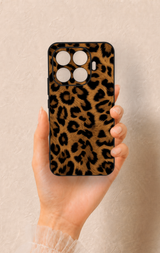 Mi 17T Pro 5G Uyumlu Koyu Leopar Deri Desenli Silikon Kılıf
