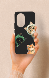 Honor 200 5G Uyumlu Kedi Ekibi Desenli Silikon Kılıf