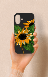 iPhone 16 Plus Uyumlu Ay Çiçeği Desenli Silikon Kılıf