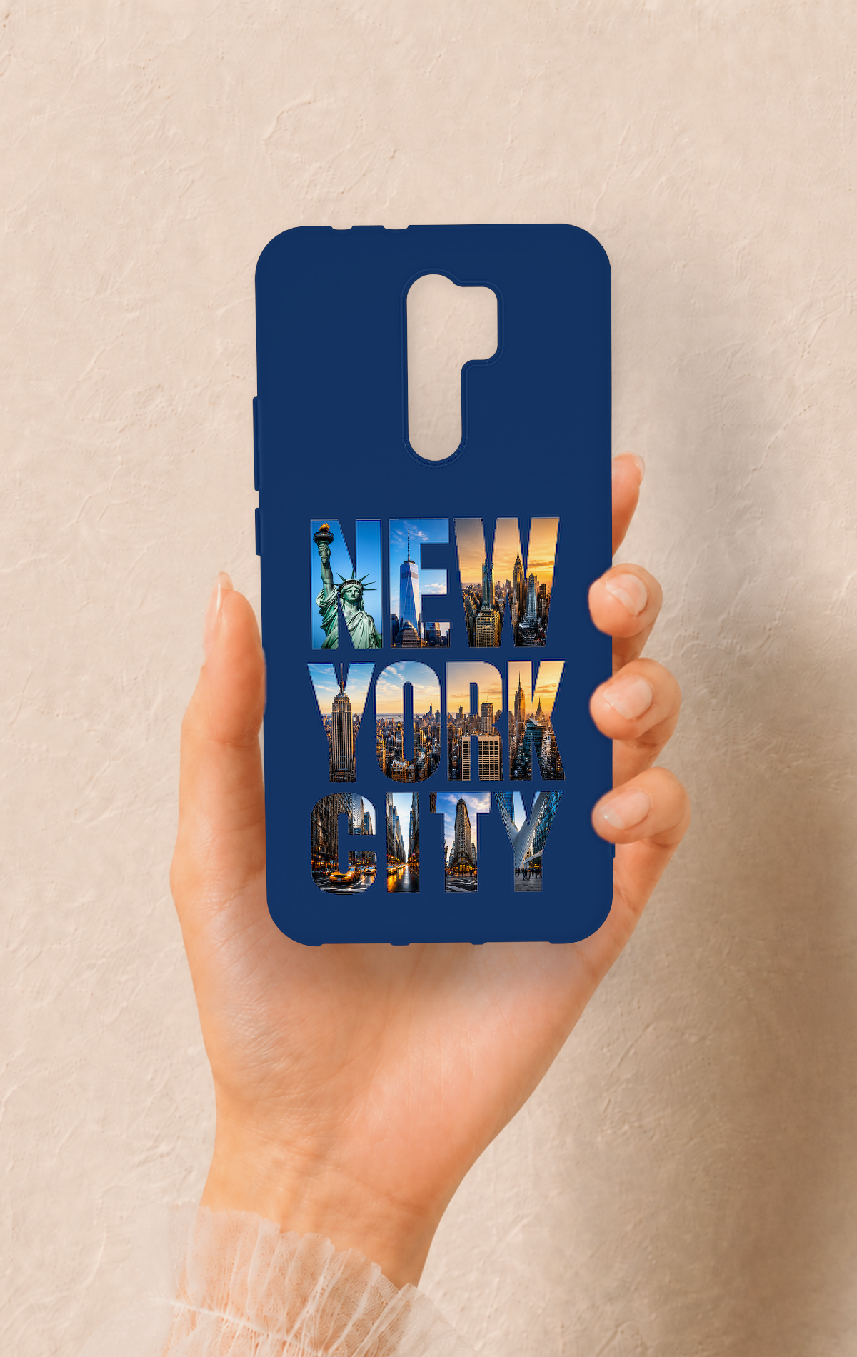 Redmi 9 Uyumlu New York City Desenli Silikon Kılıf