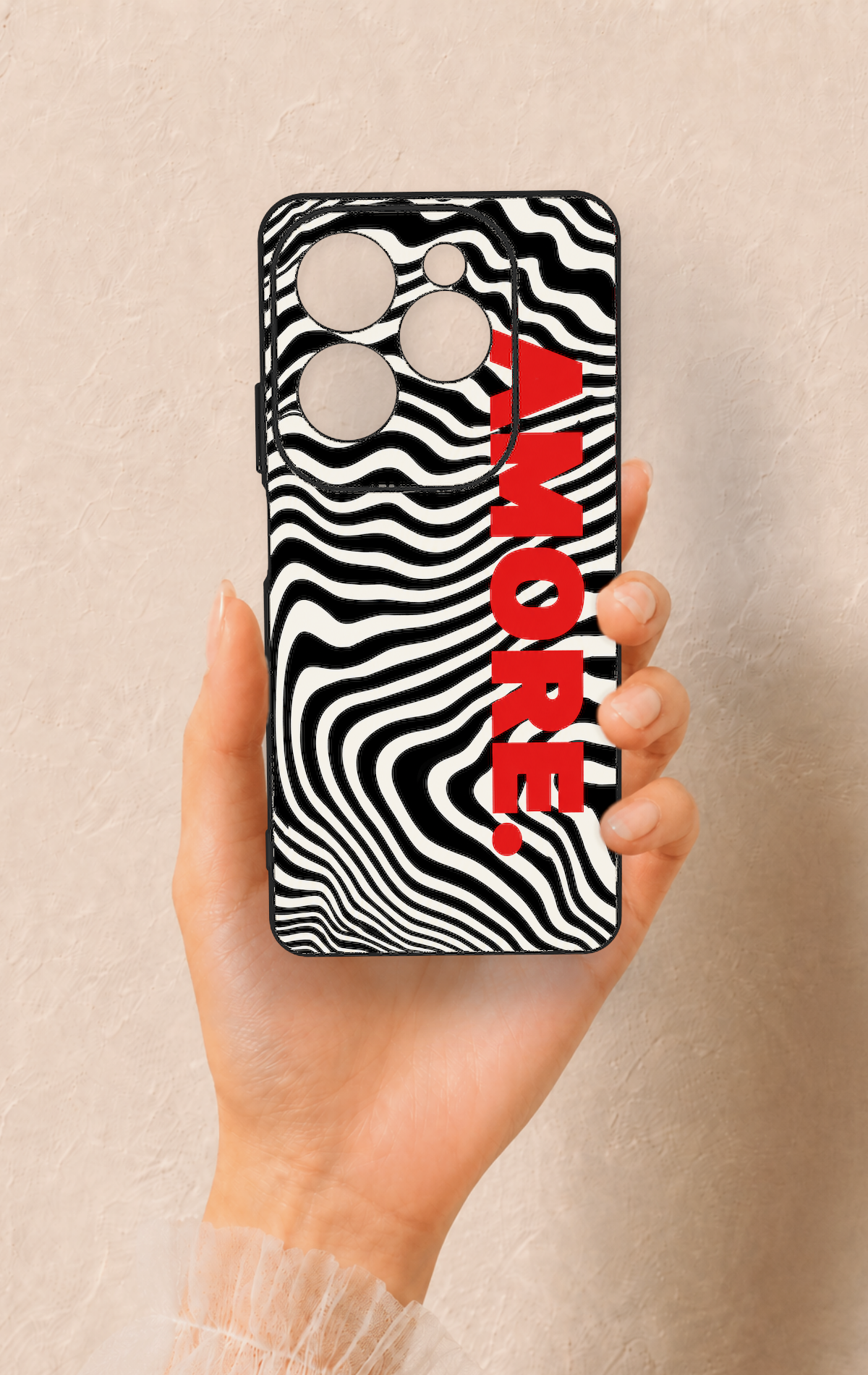 İnfinix Hot 40 Pro Uyumlu Zebra Amore Desenli Silikon Kılıf